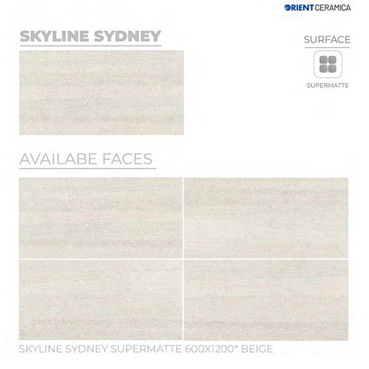 24X48 ORIENT TILE TS FLOOR SKYLINE SYDNEY SM BG BEIGE DOTTED MATT