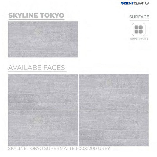 24X48 ORIENT TILE TS FLOOR SKYLINE SEATTLE SM GR L LIGHT GREY TEXTURE MATT