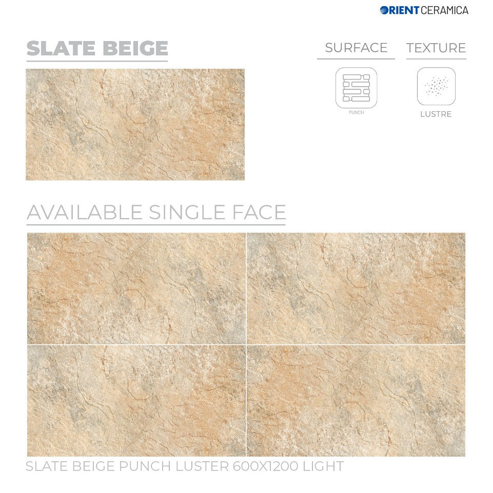 24X48 ORIENT TILE TS FLOOR SLATE BEIGE PH LT L BEIGE/BROWN STONE MARBLE MATT