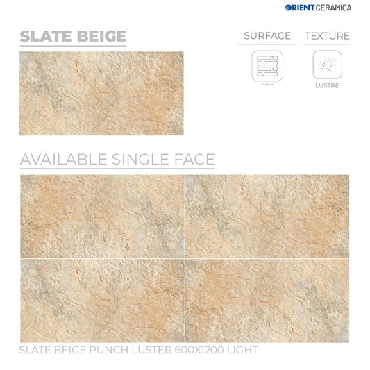 24X48 ORIENT TILE TS FLOOR SLATE BEIGE PH LT L BEIGE/BROWN STONE MARBLE MATT