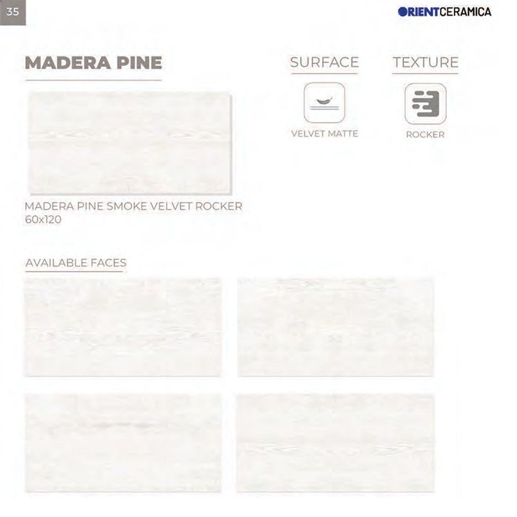 24X48 ORIENT TILE TS FLOOR MADERA PINE SMOKE VELVET RK GREY WOOD MATT