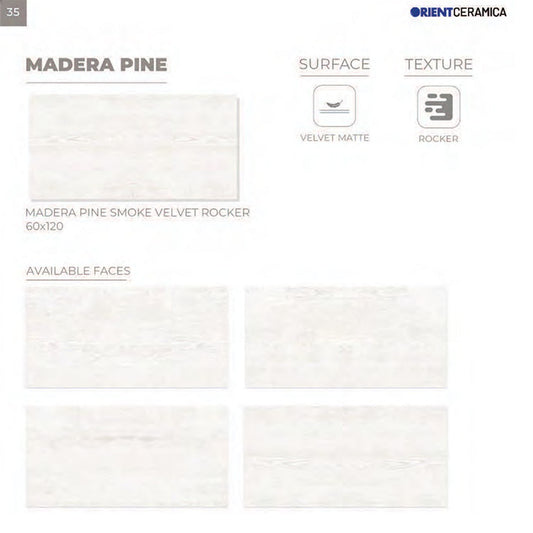 24X48 ORIENT TILE TS FLOOR MADERA PINE SMOKE VELVET RK GREY WOOD MATT