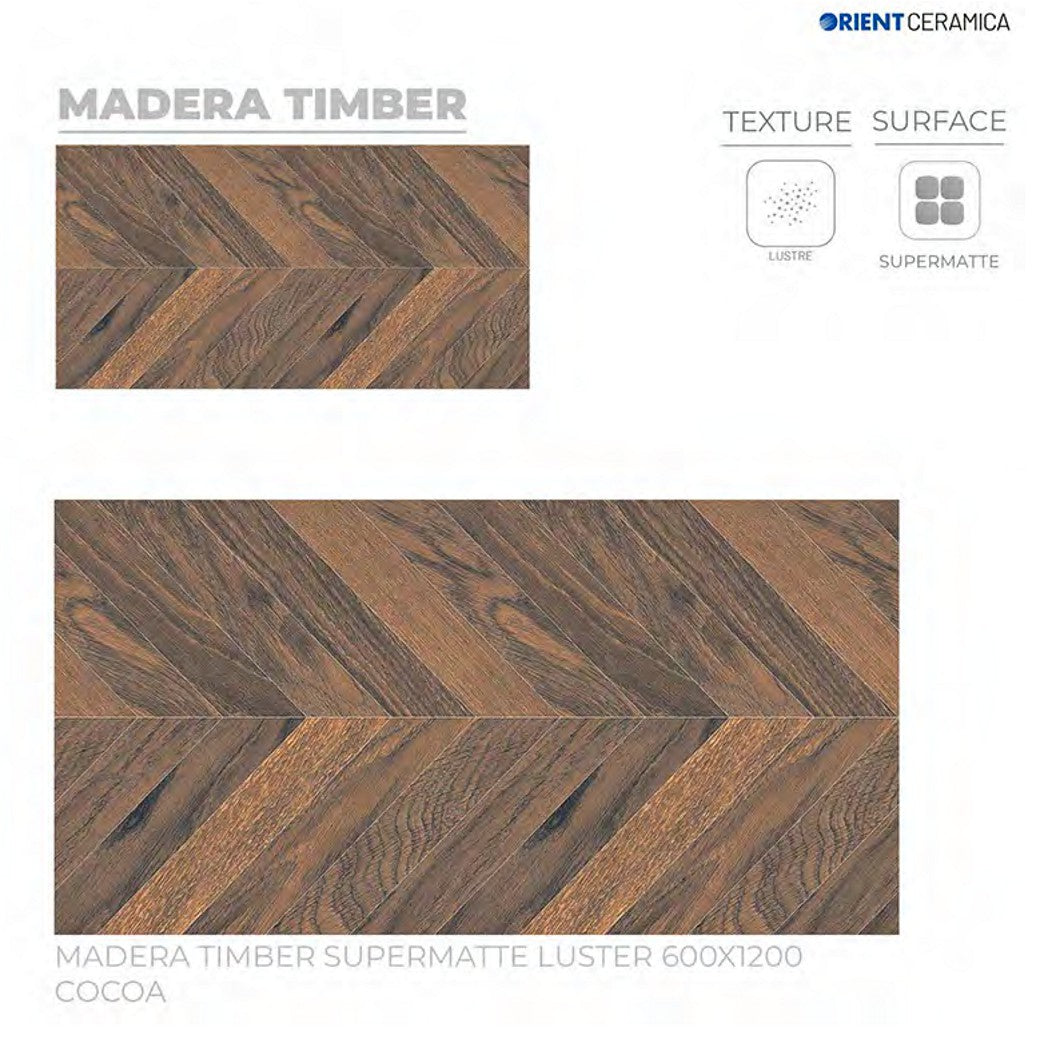 24X48 ORIENT TILE TS FLOOR MADERA TIMBER SM (COCOA) RED/BROWN WOOD DESIGN MATT