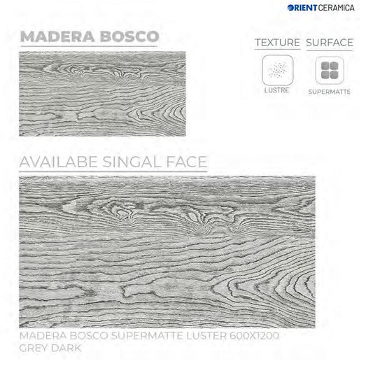 24X48 ORIENT TILE TS FLOOR FL MADERA BOSCO SM LT GR D DARK GREY TEXTURE MATT