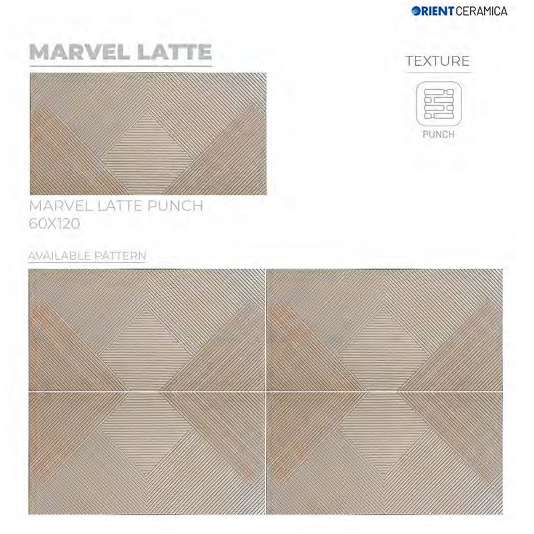24X48 ORIENT TILE TS FLOOR MARVEL LATTE (D.P) BEIGE/BROWN WOOD LINE MATT