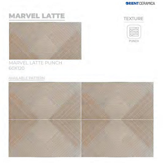 24X48 ORIENT TILE TS FLOOR MARVEL LATTE (D.P) BEIGE/BROWN WOOD LINE MATT