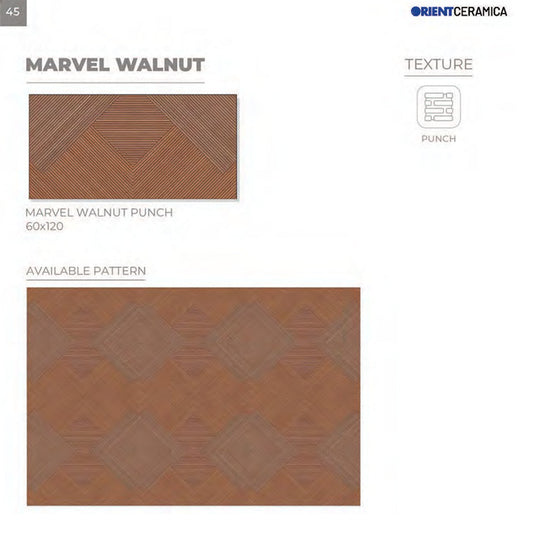 24X48 ORIENT TILE TS FLOOR MARVEL WALNUT DARK BROWN WOOD LINE MATT