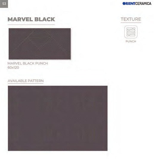 24X48 ORIENT TILE TS FLOOR MARVEL BLACK  (D.P) GREY/BLACK WOOD LINE MATT