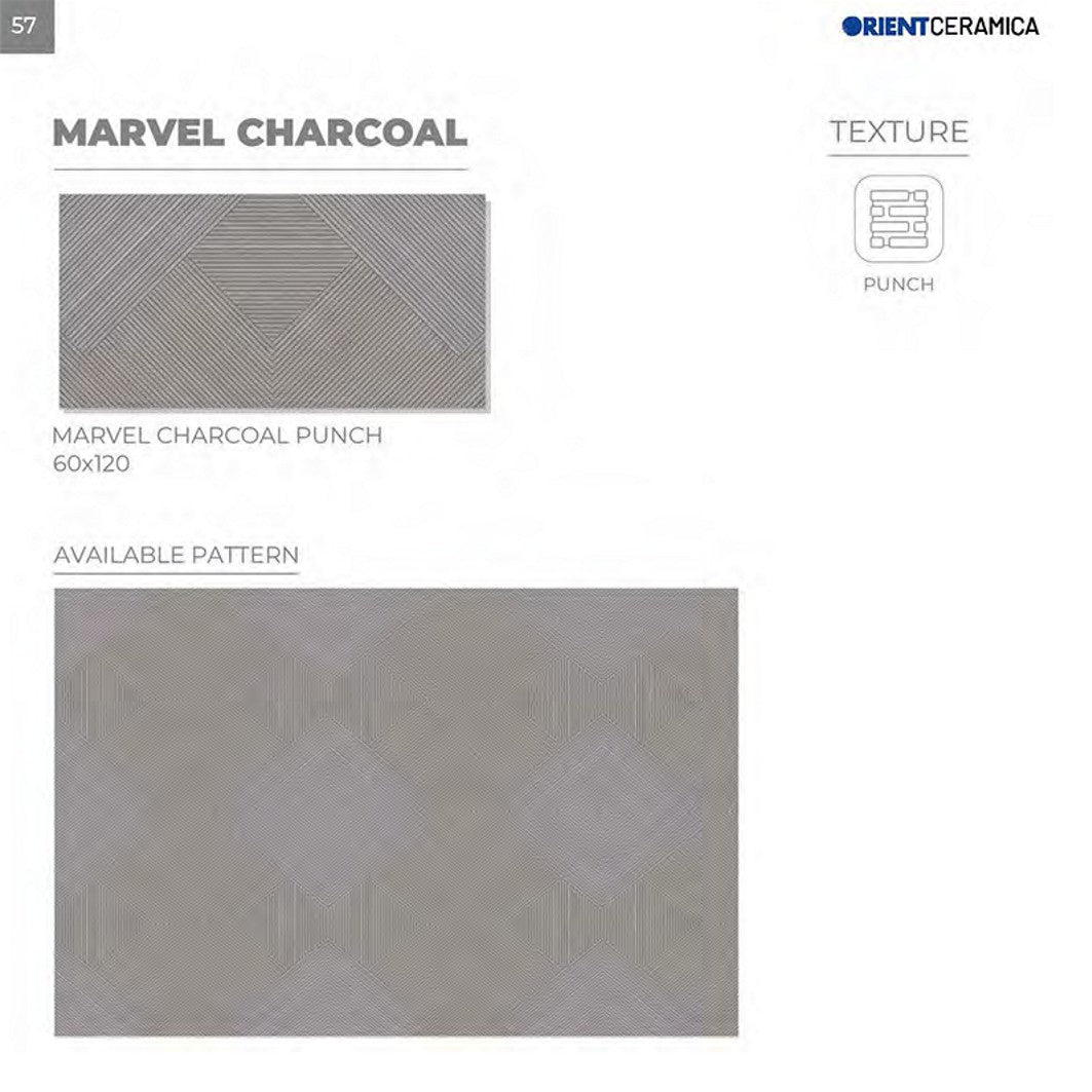 24X48 ORIENT TILE TS FLOOR MARVEL CHARCOAL GREY WOOD LINE MATT