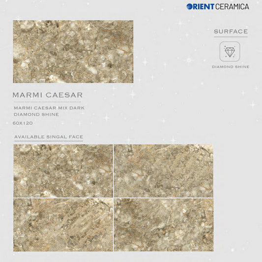 24X48 ORIENT TILE TS FLOOR MARMI CAESAR DS BROWN MARBLE TEXTURE DIAMONDSHINE