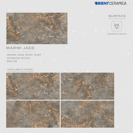 24X48 ORIENT TILE TS FLOOR MARMI JADE DS  RUSTIC BROWN TEXTURE DIAMONDSHINE