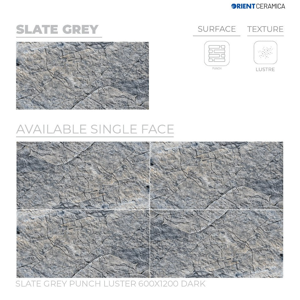 24X48 ORIENT TILE ORIENT FLOOR TS FLOOR SLATE GREY PH LT D BLACK/GREY STONE MARBLE MATT