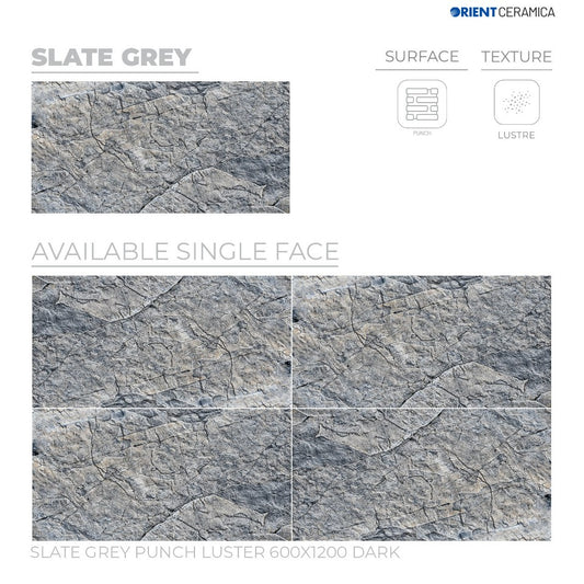 24X48 ORIENT TILE ORIENT FLOOR TS FLOOR SLATE GREY PH LT D BLACK/GREY STONE MARBLE MATT