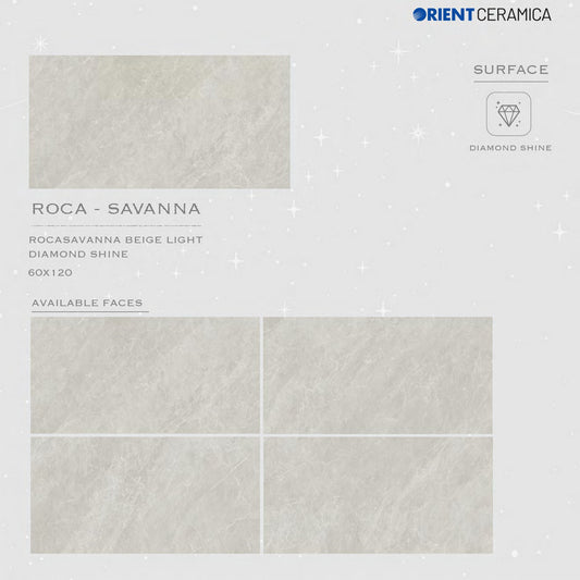 24X48 ORIENT TILE TS FLOOR ROCA SAVANNA GREY/WHITE TEXTURE DIAMONDSHINE