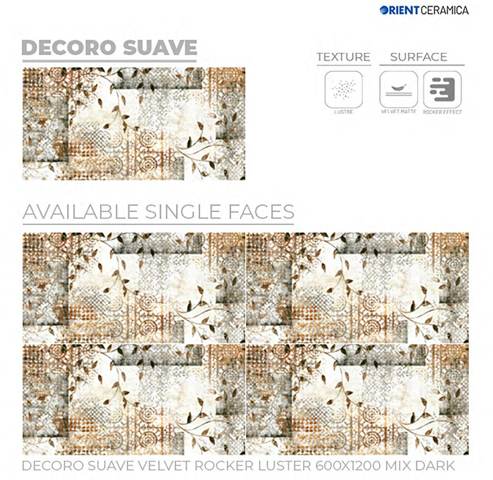 24X48 ORIENT TILE TS FLOOR DECORO SUAVE BROWN LEAF MATT