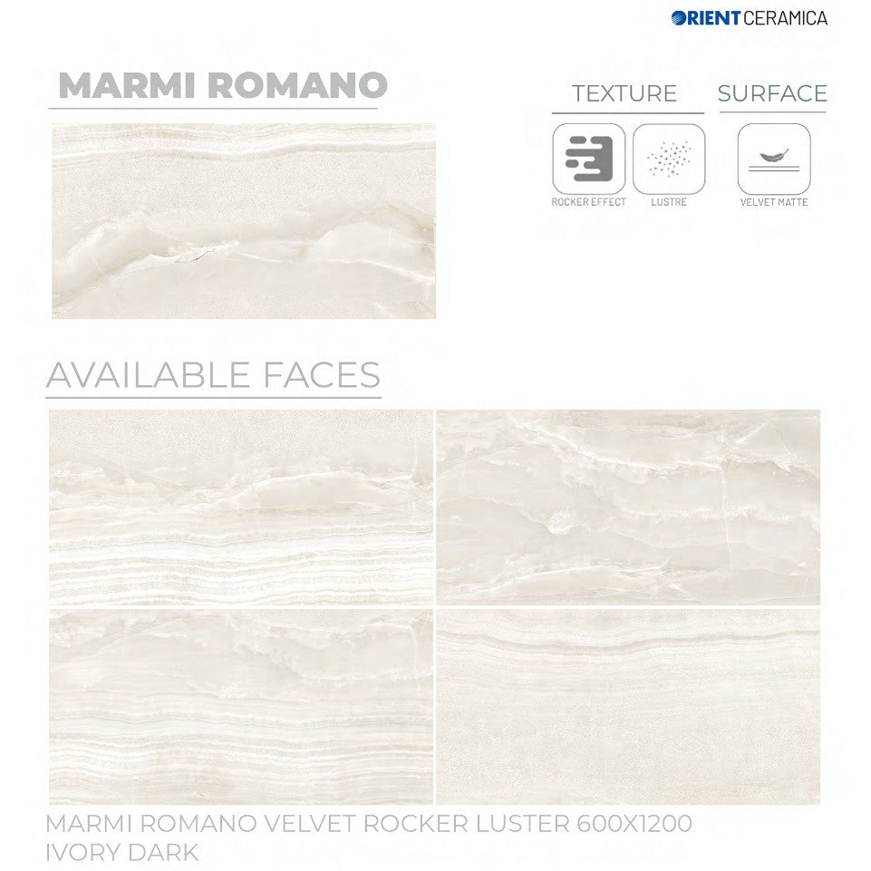 24X48 ORIENT TILE TS FLOOR MARMI ROMANO VL RK LT IVORY L DARK IVORY TEXTURE MATT