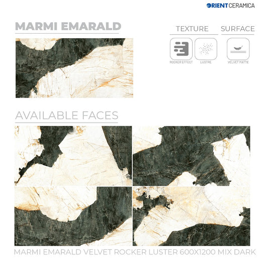 24X48 ORIENT TILE TS FLOOR FL MARMI EMARALD VL RK LT ZINK/BROWN TEXTURE MATT