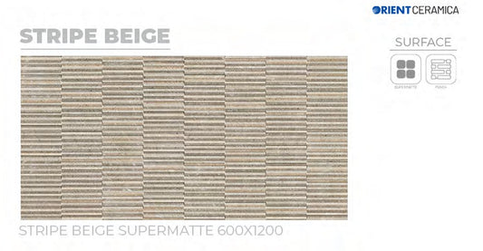 24X48 ORIENT TILE ORIENT FLOOR TS FLOOR STRIPE BEIGE BEIGE LINE MATT
