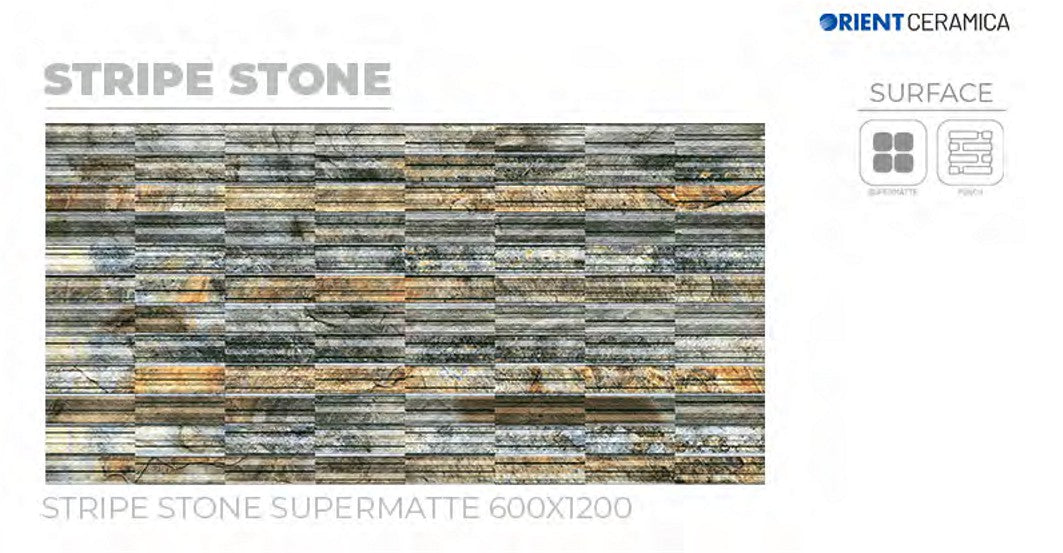 24X48 ORIENT TILE TS FLOOR STRIPES STONE GREY/BROWN LINE MATT