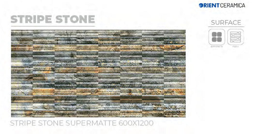 24X48 ORIENT TILE TS FLOOR STRIPES STONE GREY/BROWN LINE MATT