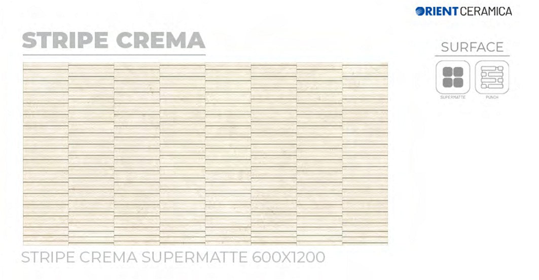 24X48 ORIENT TILE TS FLOOR STRIPES CREMA IVORY LINE MATT