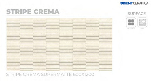 24X48 ORIENT TILE TS FLOOR STRIPES CREMA IVORY LINE MATT