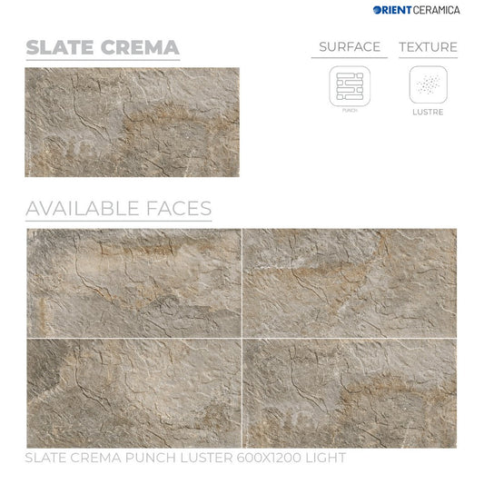 S-00246 24X48 ORIENT TILE ORIENT FLOOR TS FLOOR SLATE CREMA PH LT L BEIGE/GREY STONE MARBLE MATT 2-TILES/1.44 (PRIME)-(RANDOM)-(ISB)-(H-360)