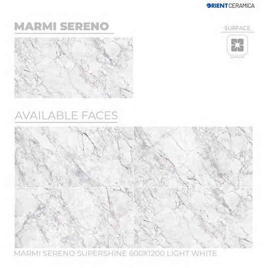 24X48 ORIENT TILE TS FLOOR FL MARMI SERENO SS GR L LIGHT GREY TEXTURE POLISH