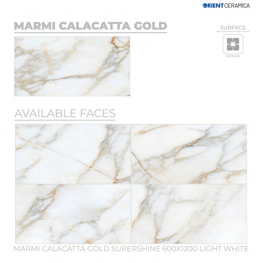 24X48 ORIENT TILE TS FLOOR FL MARMI CALACATTA SS GD L SAGE/BROWN TEXTURE POLISH