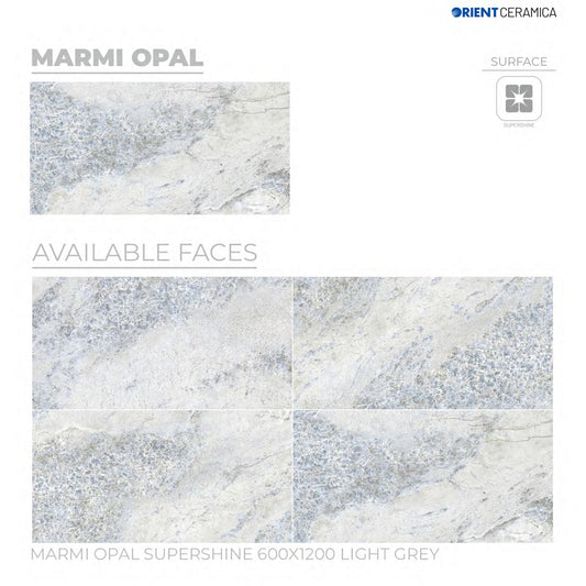 24X48 ORIENT TILE TS FLOOR MARMI OPAL SS GR L LIGHT GREY STONE MARBLE POLISH