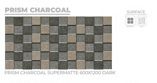 S-00401 24X48 ORIENT TILE ORIENT FLOOR TS FLOOR PRISM CHARCOAL PH MULTI GREY DABI MATT 2-TILES/1.44 (PRIME)-(RANDOM)-(ISB)
