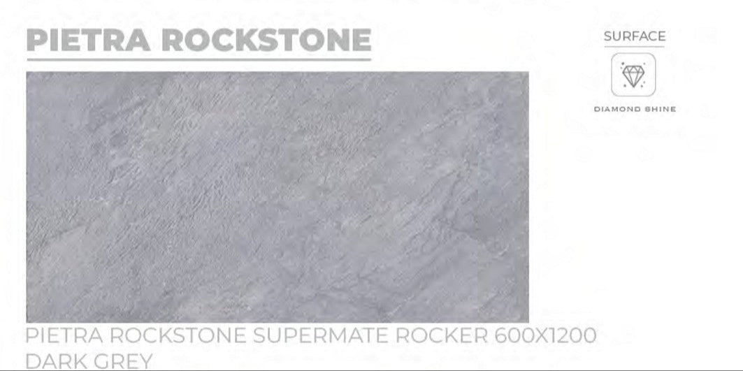24X48 ORIENT TILE TS FLOOR PIETRA ROCKSTONE SM RK DARK GREY TEXTURE MATT