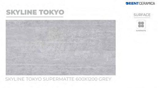 24X48 ORIENT TILE TS FLOOR SKYLINE TOKYO SM GR L LIGHT GREY TEXTURE MATT