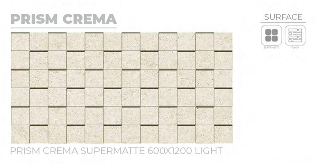 24X48 ORIENT TILE TS FLOOR PRISM CREMA  IVORY DABI MATT