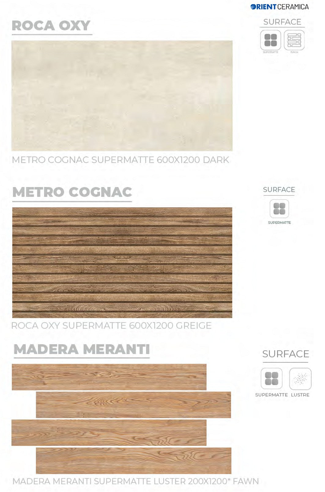 24X48 ORIENT TILE TS FLOOR METRO COGNAC PH  BEIGE/BROWN WOOD LINE MATT