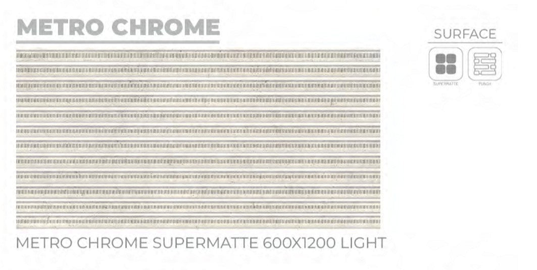 S-00401 24X48 ORIENT TILE ORIENT FLOOR TS FLOOR METRO CHROME PH  IVORY/GREY LINE MATT 2-TILES/1.44 (PRIME)-(RANDOM)-(ISB)-