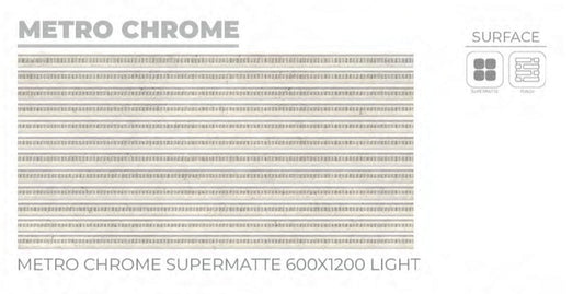 S-00401 24X48 ORIENT TILE ORIENT FLOOR TS FLOOR METRO CHROME PH  IVORY/GREY LINE MATT 2-TILES/1.44 (PRIME)-(RANDOM)-(ISB)-