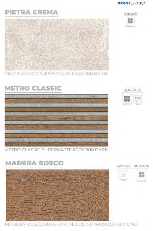 24X48 ORIENT TILE TS FLOOR FL MADERA BOSCO SM LT GR L LIGHT GREY TEXTURE MATT