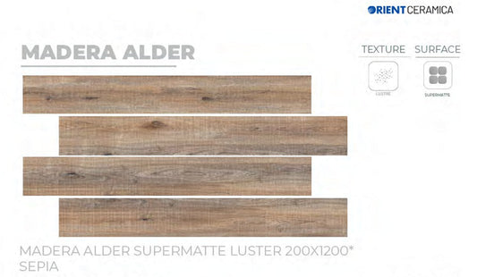 8X48 ORIENT TILE TS FLOOR MADERA ALDER SM LT GREY/BROWN WOOD MATT