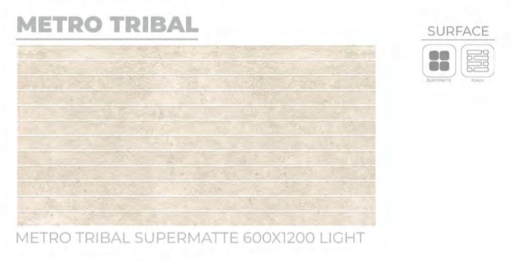 24X48 ORIENT TILE TS FLOOR METRO TRIBAL PH IVORY/BEIGE WOOD LINE MATT