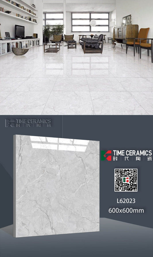 24X24 KSL Tile Times TS FLOOR L-62023 GREY/BLUE LINE
