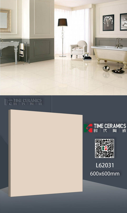 24X24 TIME Tile Times TS FLOOR L-62031 IVORY PLAIN