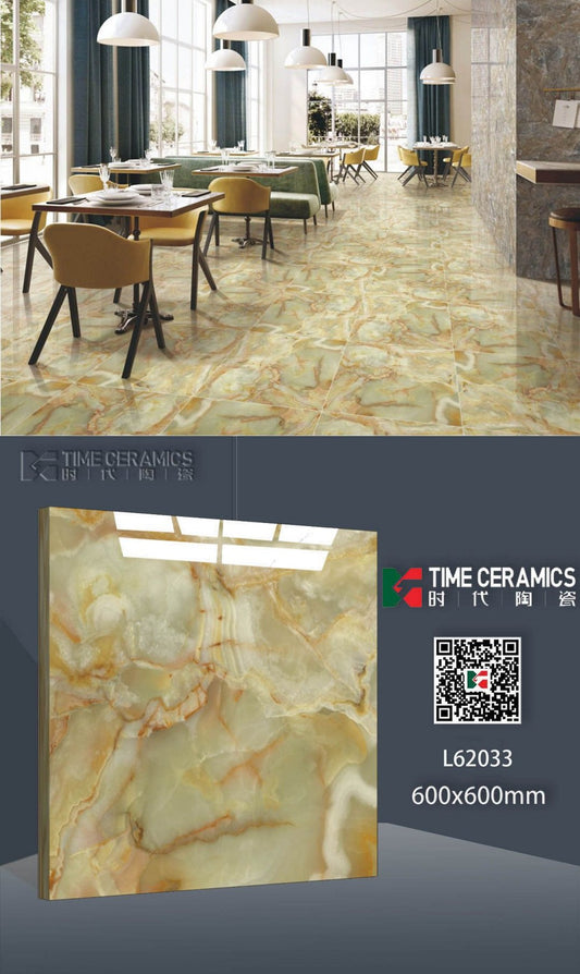 24X24 TIME TILE TIMES FLOOR TS FLOOR L-62033 SAGE/BROWN MARBLE TEXTURE POLISH