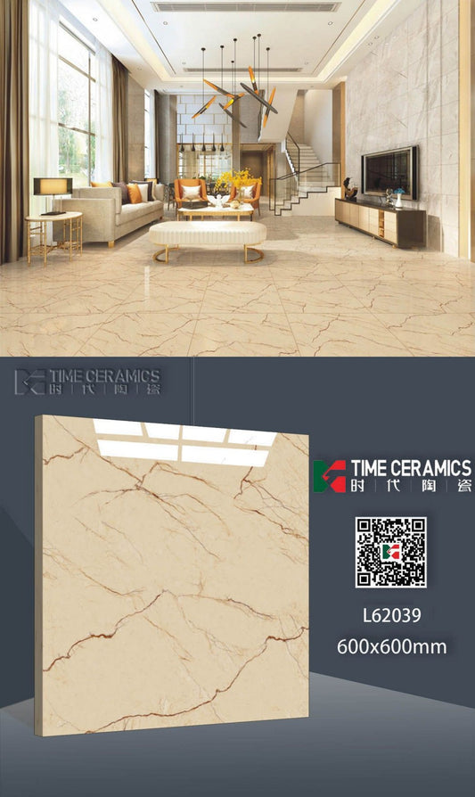 24X24 TIME TILE TIMES FLOOR TS FLOOR L-62039 BEIGE/BROWN TEXTURE POLISH