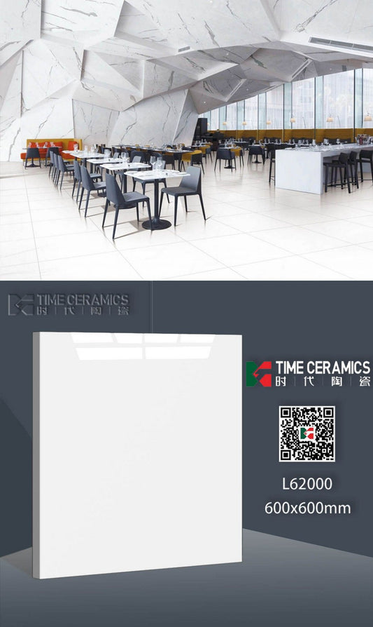24X24 TIME TILE TIMES FLOOR TS FLOOR L-62000 WHITE PLAIN POLISH
