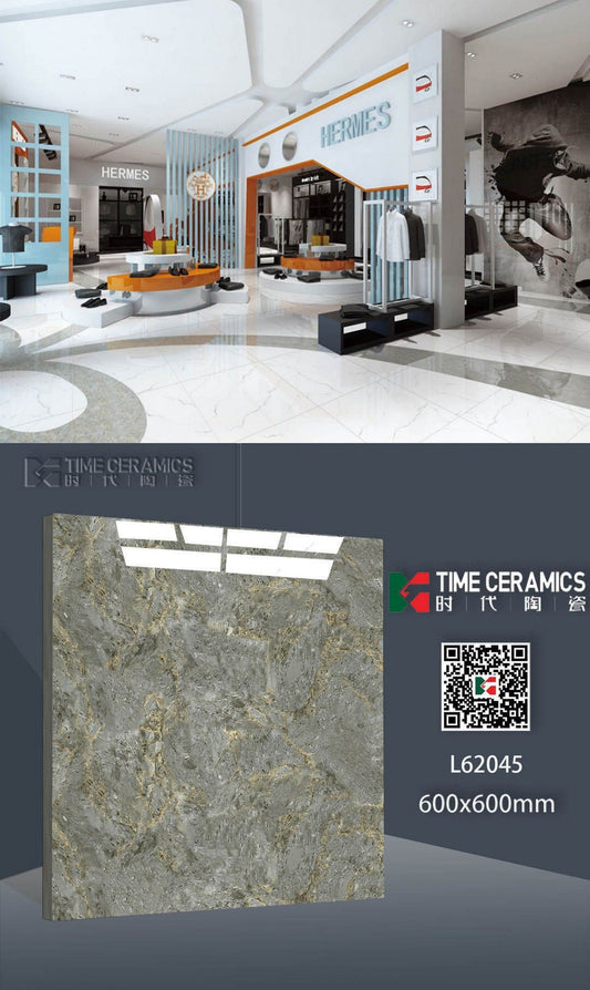 24X24 TIME TILE TIMES FLOOR TS FLOOR L-62045 GREY/GREEN TEXTURE POLISH