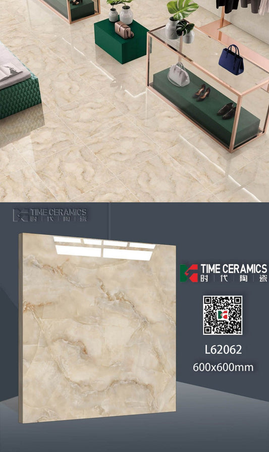 24X24 TIME TILE TIMES FLOOR TS FLOOR L-62062 BEIGE/BROWN MARBLE TEXTURE POLISH