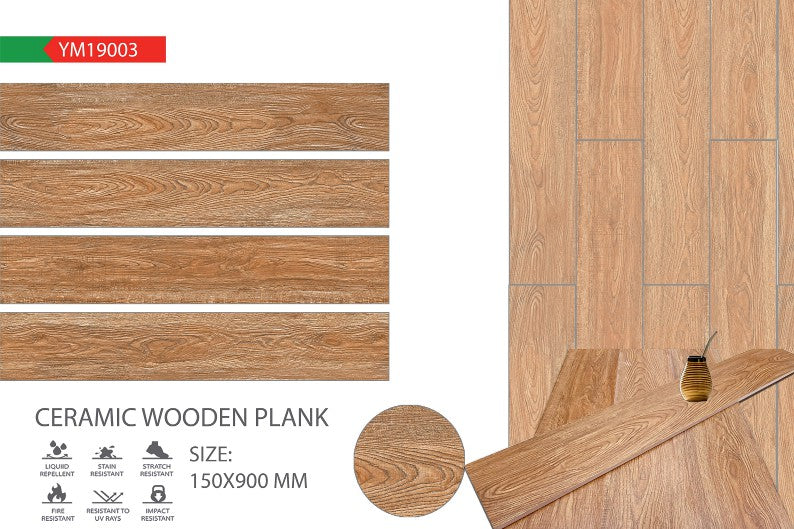 S-00048 6X36 TIME TILE TIMES FLOOR TS FLOOR YM-19003 BROWN WOOD MATT