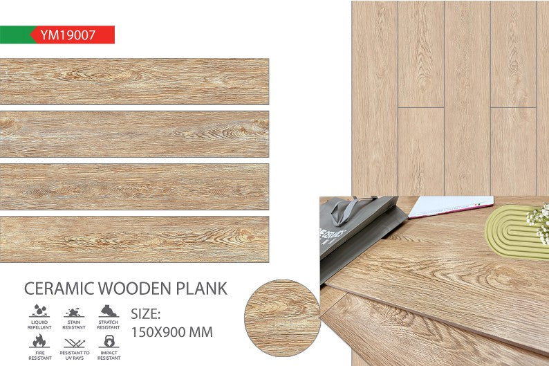 S-00048 6X36 TIME TILE TIMES FLOOR TS FLOOR YM-19007 BROWN WOOD MATT