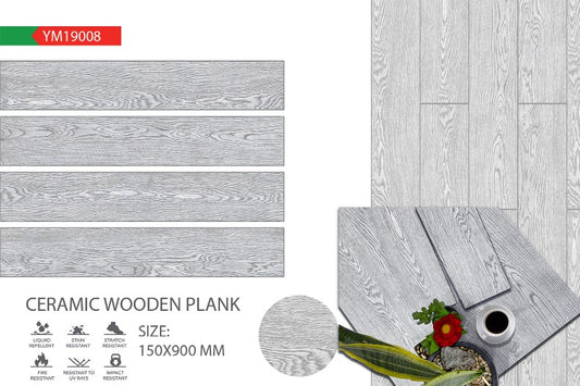 6X36 TIME TILE TIMES FLOOR TS FLOOR YM-19008 LIGHT GREY WOOD MATT